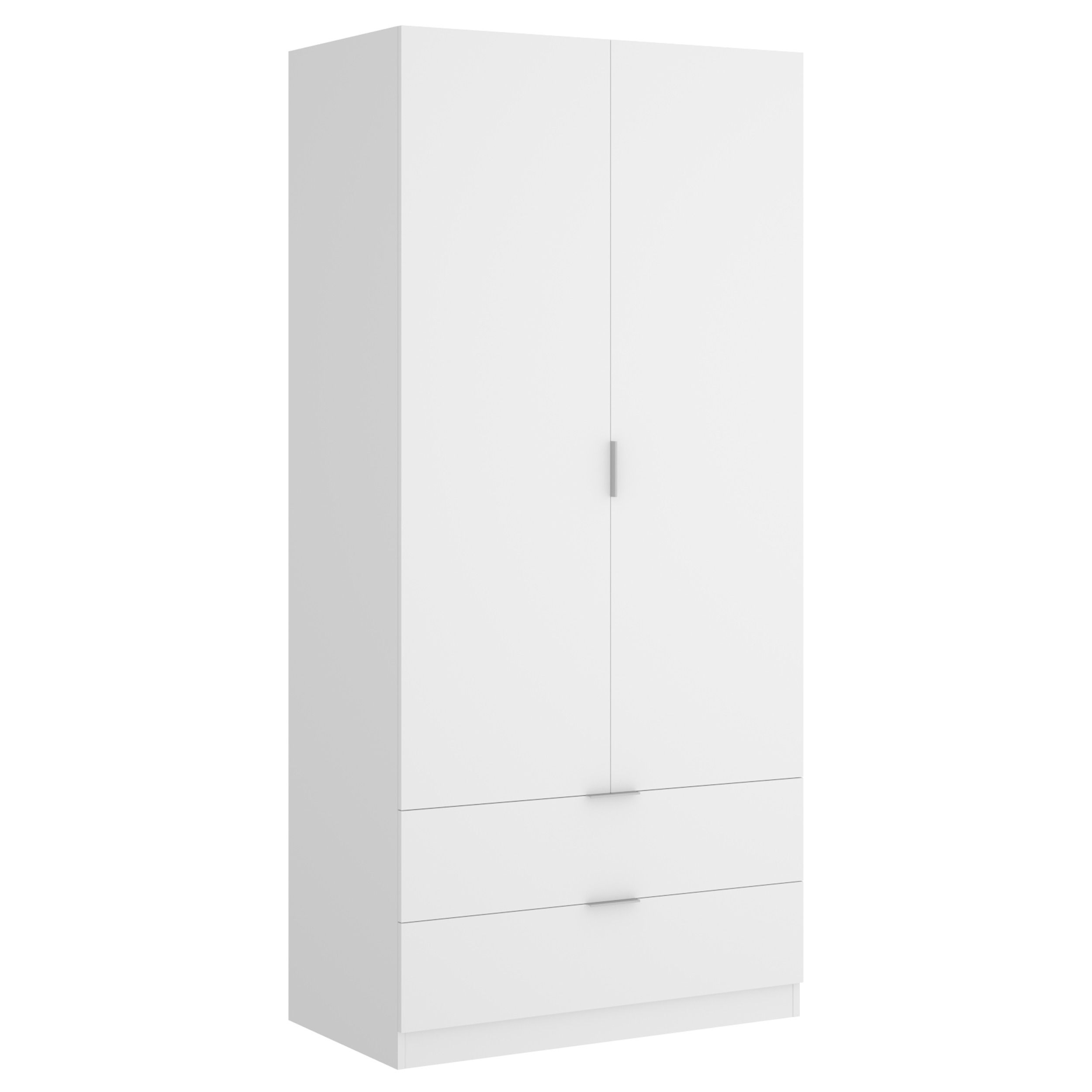 Armario de 80 cm con 2 puertas y 2 cajones Essen Blanco fb