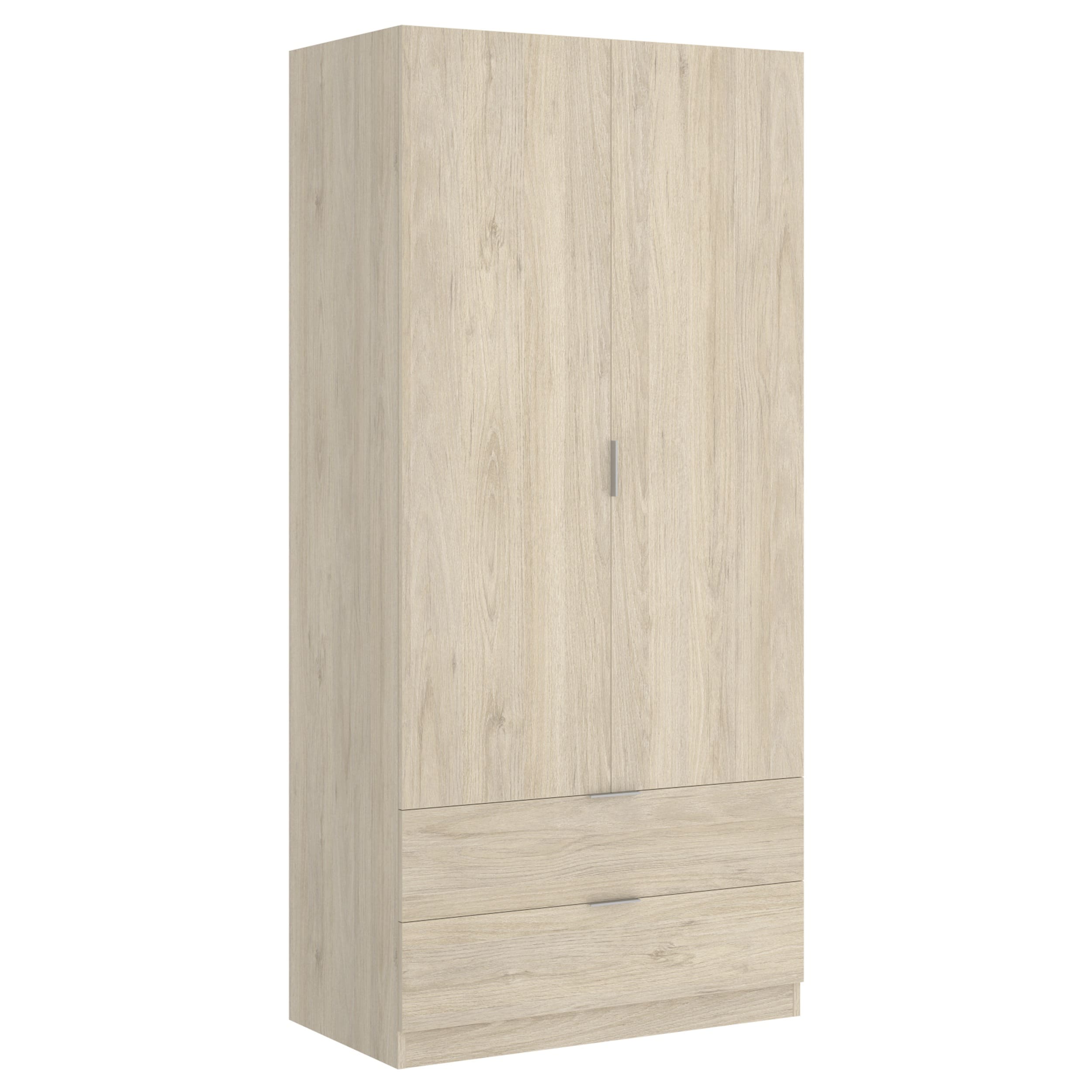 Armario de 80 cm con 2 puertas y 2 cajones Essen Roble