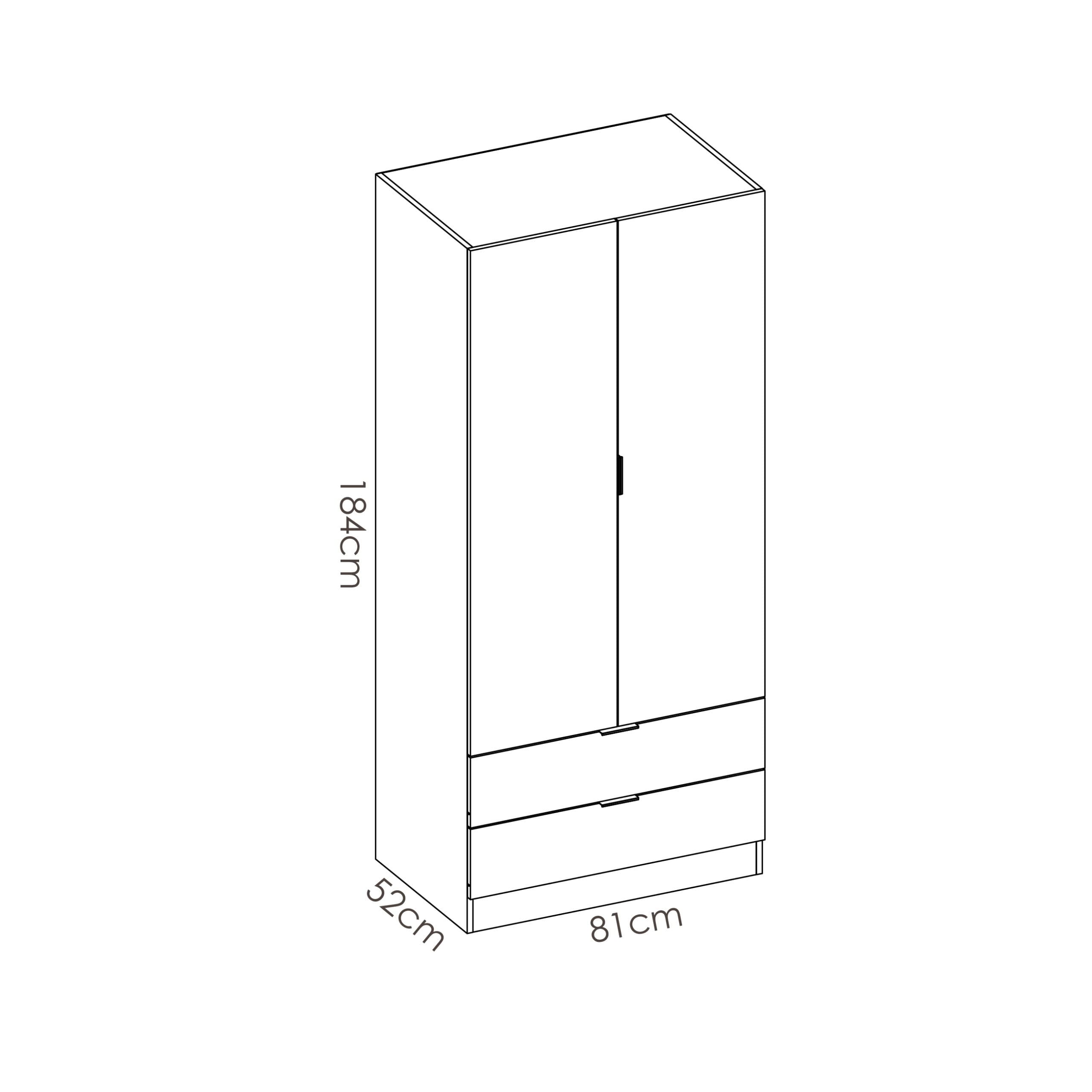 Armario de 80 cm con 2 puertas y 2 cajones Essen medidas
