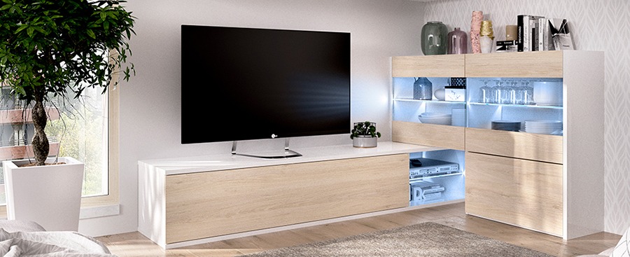 Mueble de tv con luz led