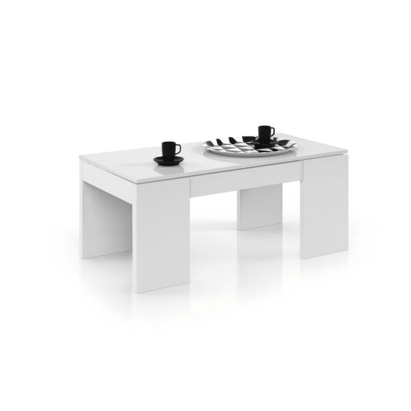 Mesa de centro elevable Flow Blanco Brillo