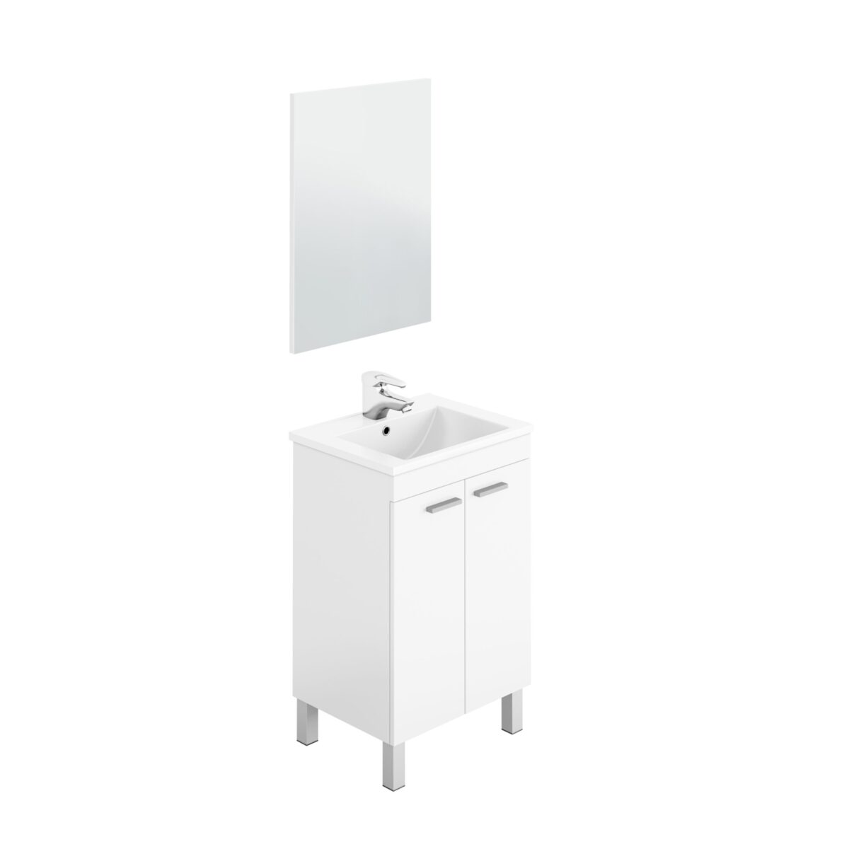 Mueble de lavabo con 2 puertas y espejo