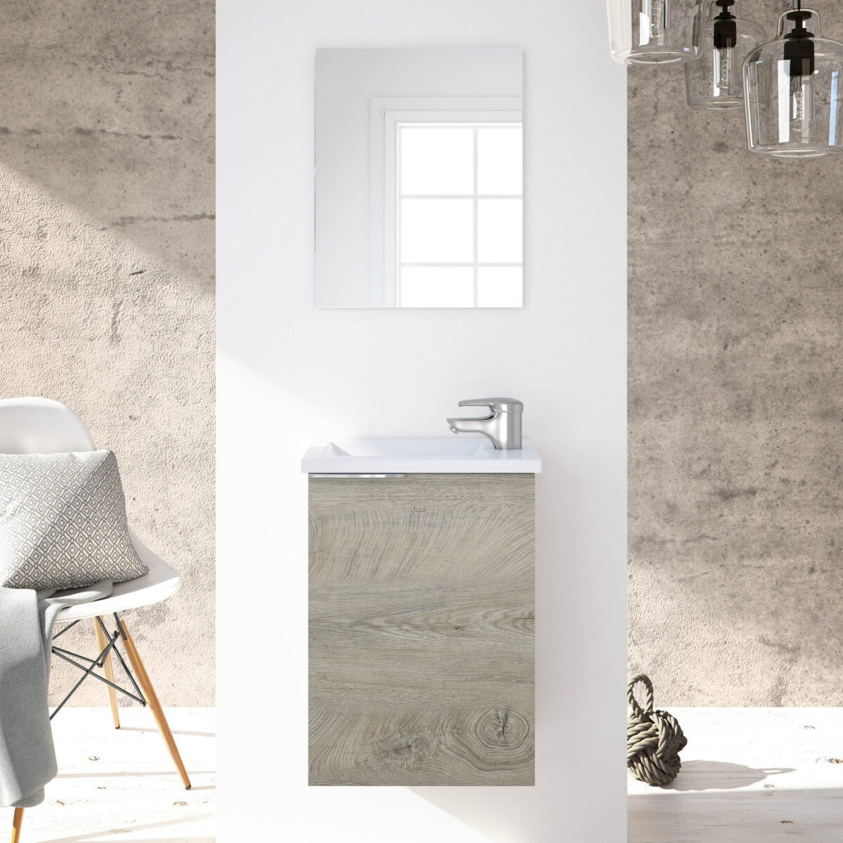 Mueble de lavabo con espejo y lavabo incluido