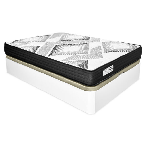 Pack Canapé Abatible Sanz- Gran capacidad + Colchón Boxvisco Reversible - Viscoelástico - Muelles ensacados  Blanco