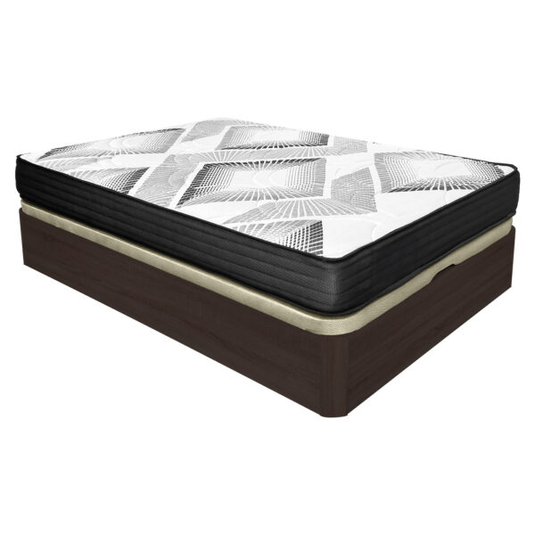 Pack Canapé Abatible Sanz- Gran capacidad + Colchón Boxvisco Reversible - Viscoelástico - Muelles ensacados  Wengué